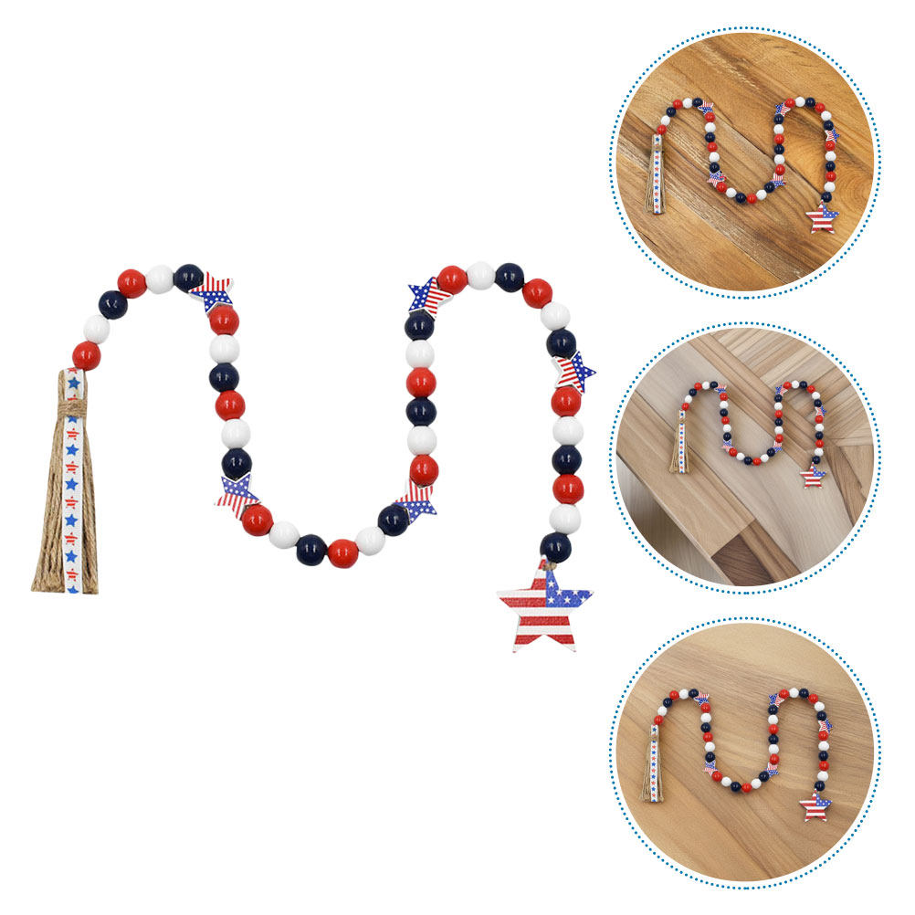 Twine Jute Natural - Patriotic Wood Bead Garland Independence Day