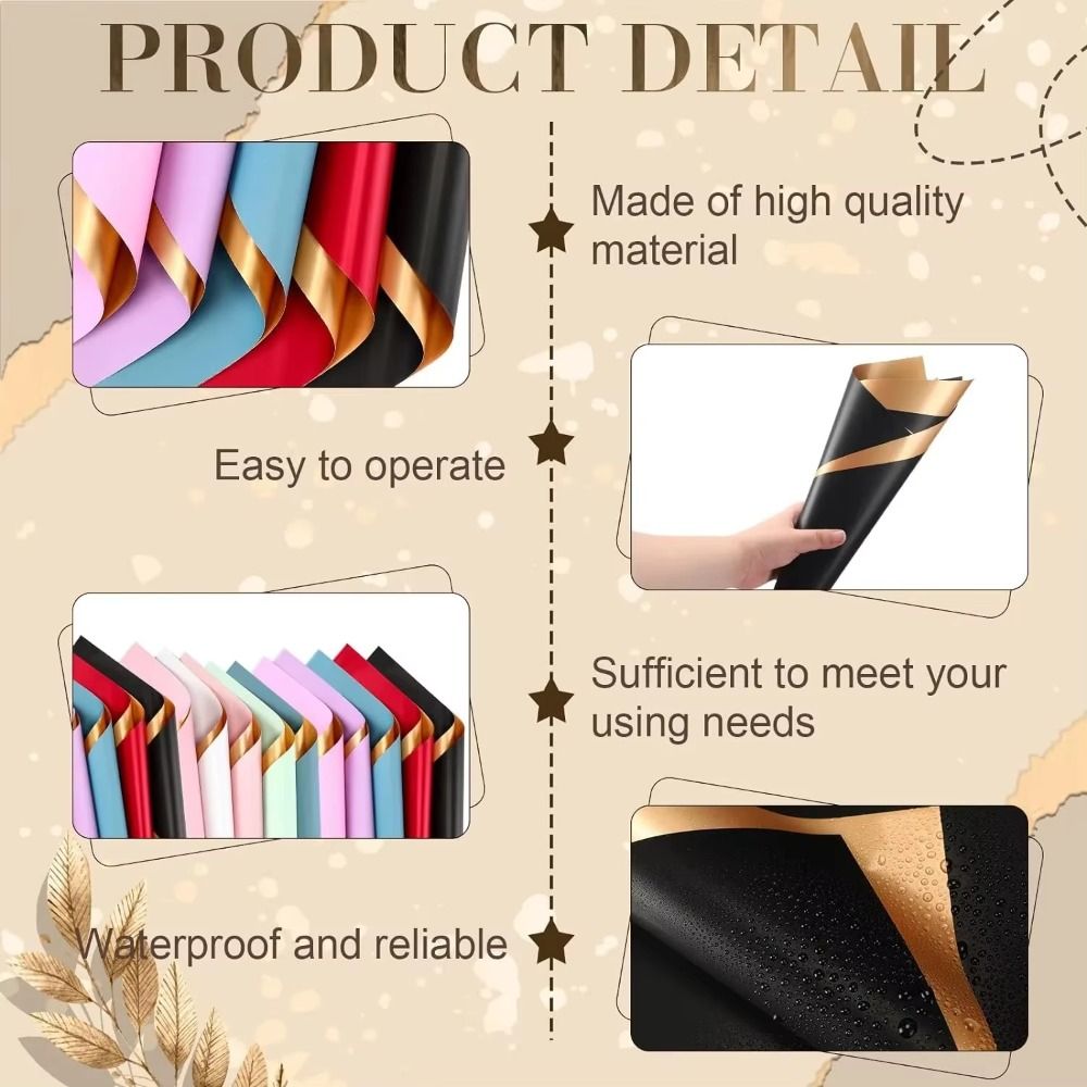 Flower Wrap Kraft - 20 PCS Waterproof Fresh Flower Wrapping