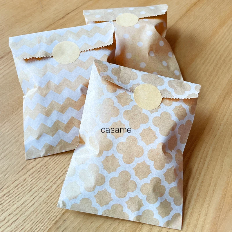 Flower Wrap Kraft - 25pcs Kraft Paper Bags Candy Biscuit