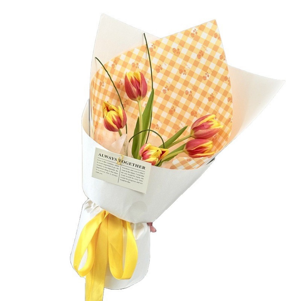 Rose Grid Print Thick White Kr - Flower Wrap Kraft review and price