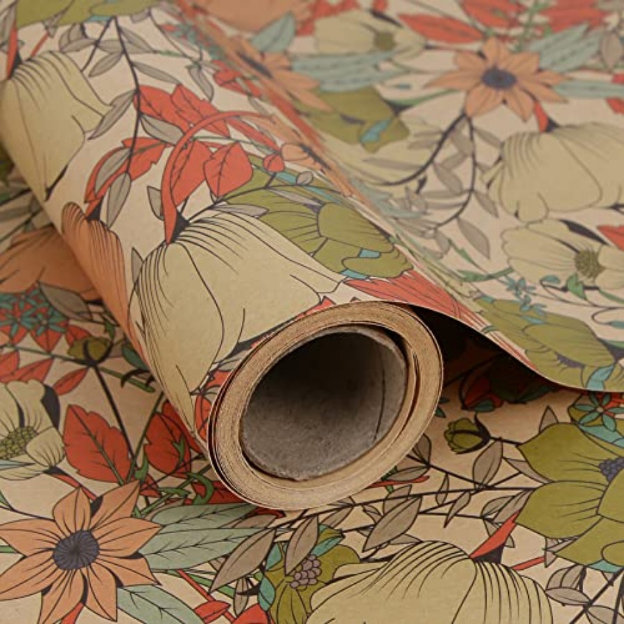 Kraft Floral Wrappg Paper Roll - Flower Wrap Kraft review and price